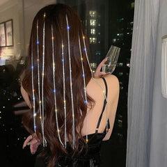 Rhinestone Chain Hair Clip Eye-catching Hair Ornament