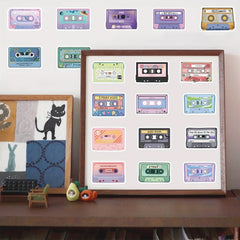 50pcs Music Tape Stickers for Adults Water Bottles Laptop Skatebo