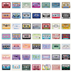 50pcs Music Tape Stickers for Adults Water Bottles Laptop Skatebo
