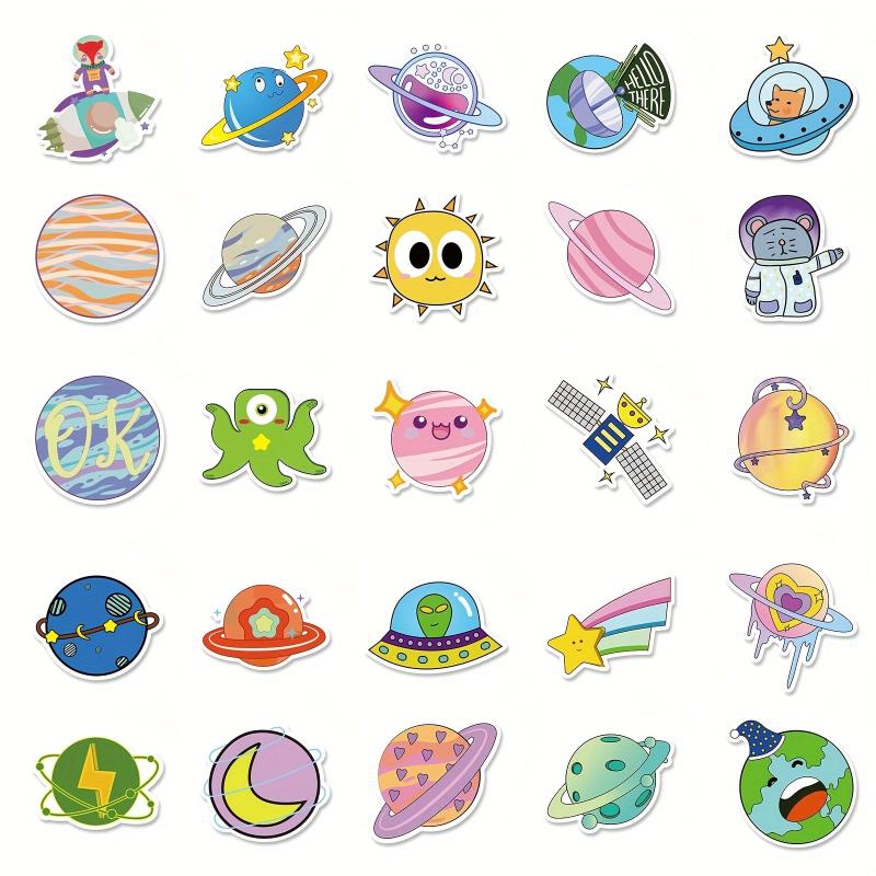 50pcs Planet Stickers Vinyl Waterproof Stickers For Teens