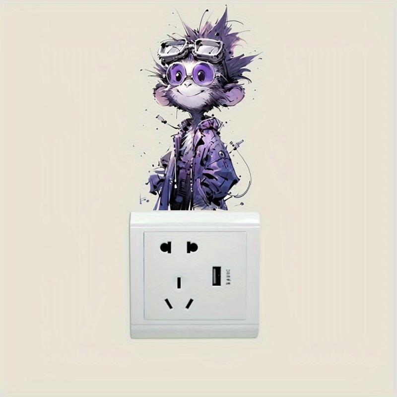 Little Monkey Switch Decorative Plastic Sticker
