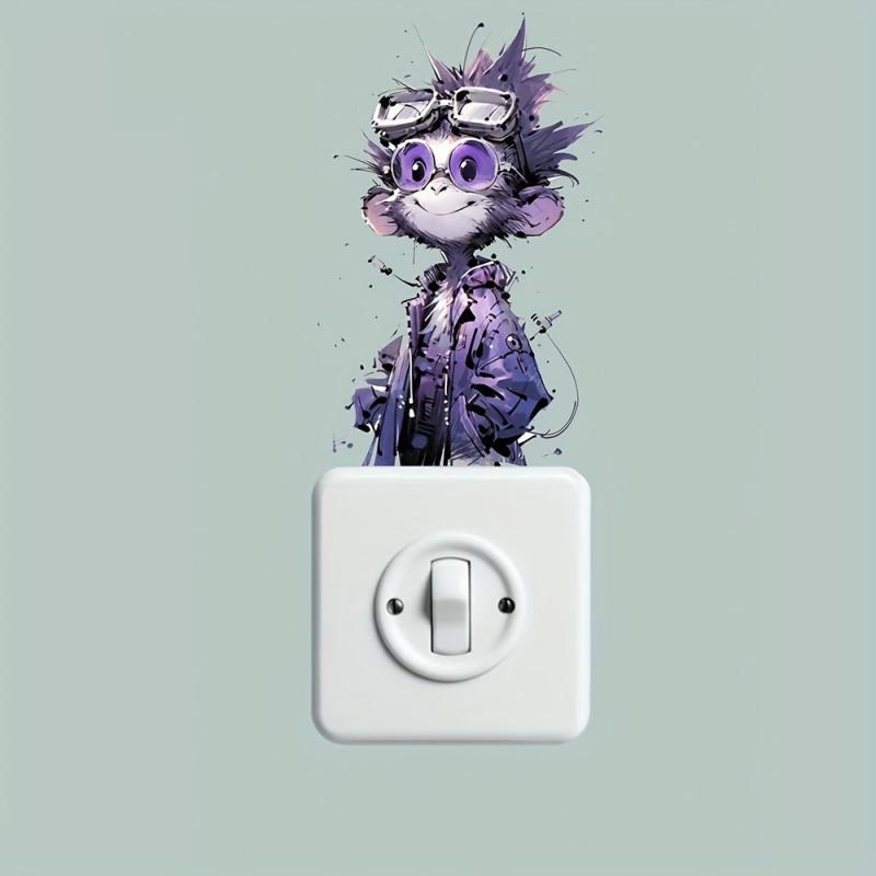 Little Monkey Switch Decorative Plastic Sticker