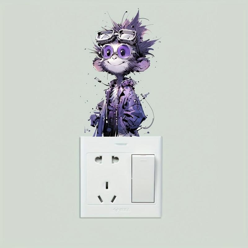 Little Monkey Switch Decorative Plastic Sticker