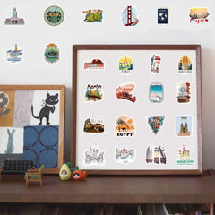 50pcs Outdoor Hiking Stickers Waterproof Travel Nature Decals Car Luggage Decor