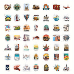 50pcs Outdoor Hiking Stickers Waterproof Travel Nature Decals Car Luggage Decor