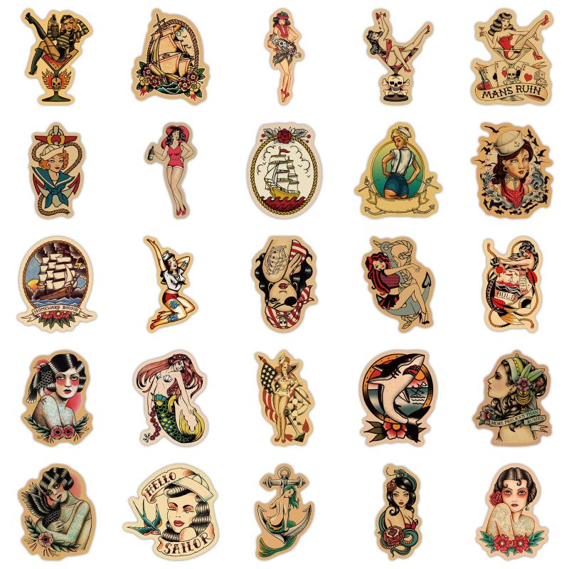 Retro Cartoon Stickers - 50-100pcs for Phone Cases, Notebooks & Suitcases