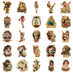 Retro Cartoon Stickers - 50-100pcs for Phone Cases, Notebooks & Suitcases