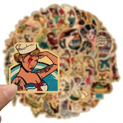Retro Cartoon Stickers - 50-100pcs for Phone Cases, Notebooks & Suitcases