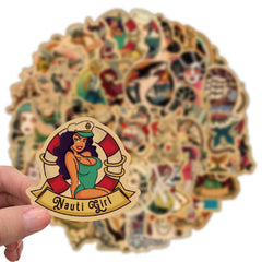 Retro Cartoon Stickers - 50-100pcs for Phone Cases, Notebooks & Suitcases
