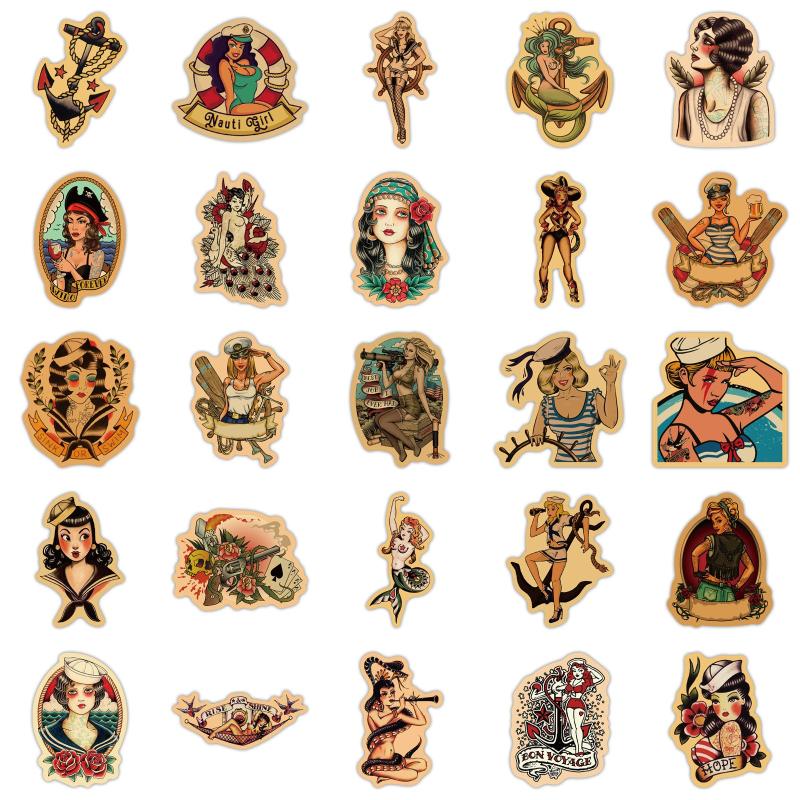Retro Cartoon Stickers - 50-100pcs for Phone Cases, Notebooks & Suitcases