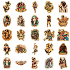 Retro Cartoon Stickers - 50-100pcs for Phone Cases, Notebooks & Suitcases