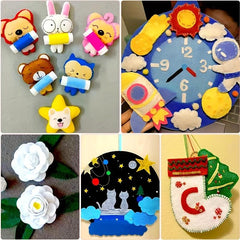 40 Mini Felt Fabric Sheets Patchwork Sewing DIY Craft Assorted Pack Nonwoven