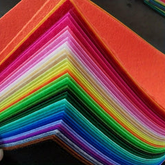 40 Mini Felt Fabric Sheets Patchwork Sewing DIY Craft Assorted Pack Nonwoven