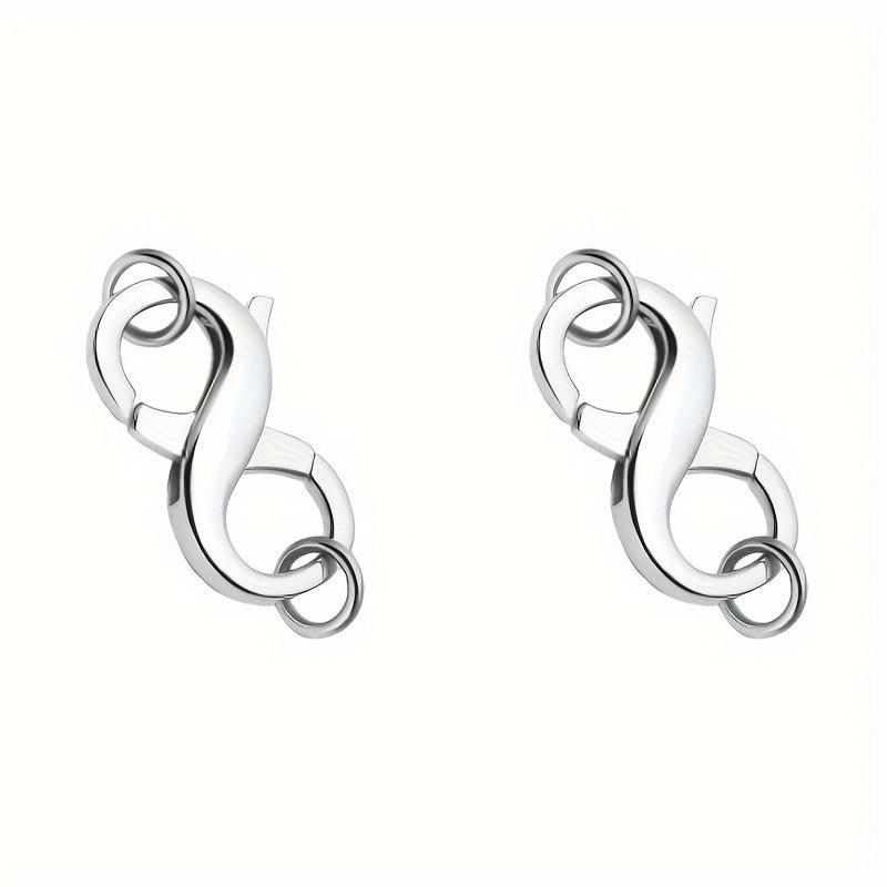 2pcs Double Opening Lobster Clasps Necklace Clip Short Pendant Buckles