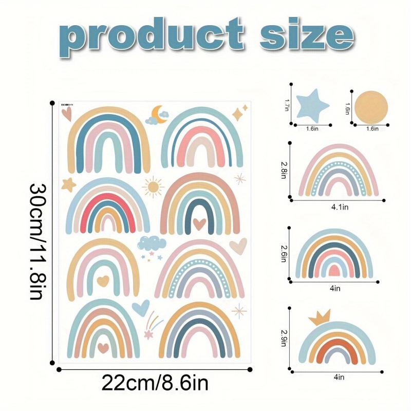 76 Rainbow Waterproof Stickers for Water Bottle Phone Case Laptop Skateboard