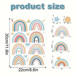 76 Rainbow Waterproof Stickers for Water Bottle Phone Case Laptop Skateboard