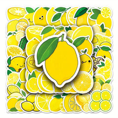 50 Lemon Fruit Waterproof Stickers DIY Laptop Skateboard Party Decoration
