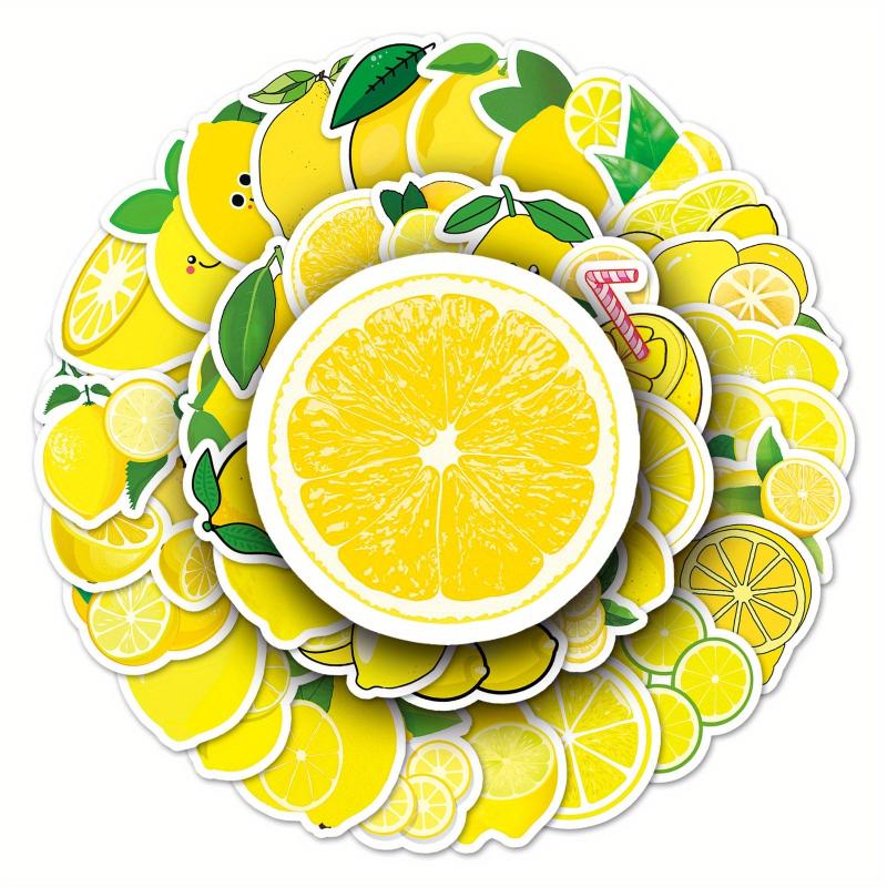 50 Lemon Fruit Waterproof Stickers DIY Laptop Skateboard Party Decoration