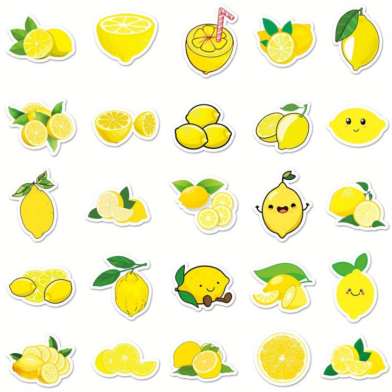 50 Lemon Fruit Waterproof Stickers DIY Laptop Skateboard Party Decoration