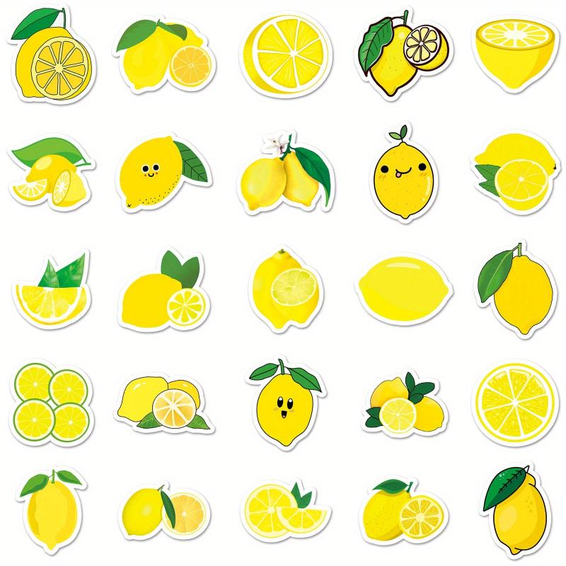50 Lemon Fruit Waterproof Stickers DIY Laptop Skateboard Party Decoration