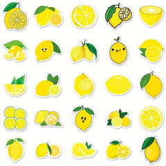 50 Lemon Fruit Waterproof Stickers DIY Laptop Skateboard Party Decoration