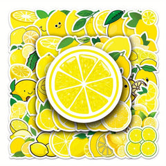 50 Lemon Fruit Waterproof Stickers DIY Laptop Skateboard Party Decoration