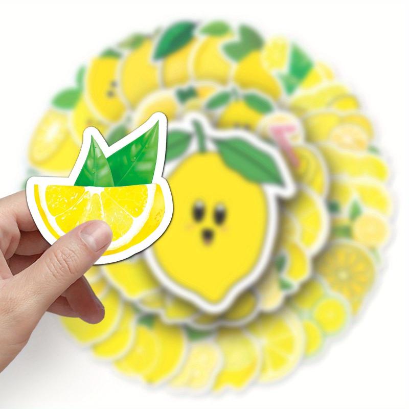 50 Lemon Fruit Waterproof Stickers DIY Laptop Skateboard Party Decoration