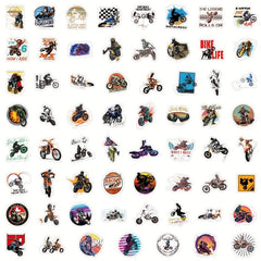 62pcs Motocross Stickers Waterproof Motorbike Stickers For Teens