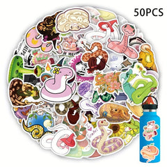 50pcs Snake Stickers Animal Laptop Waterproof Stickers