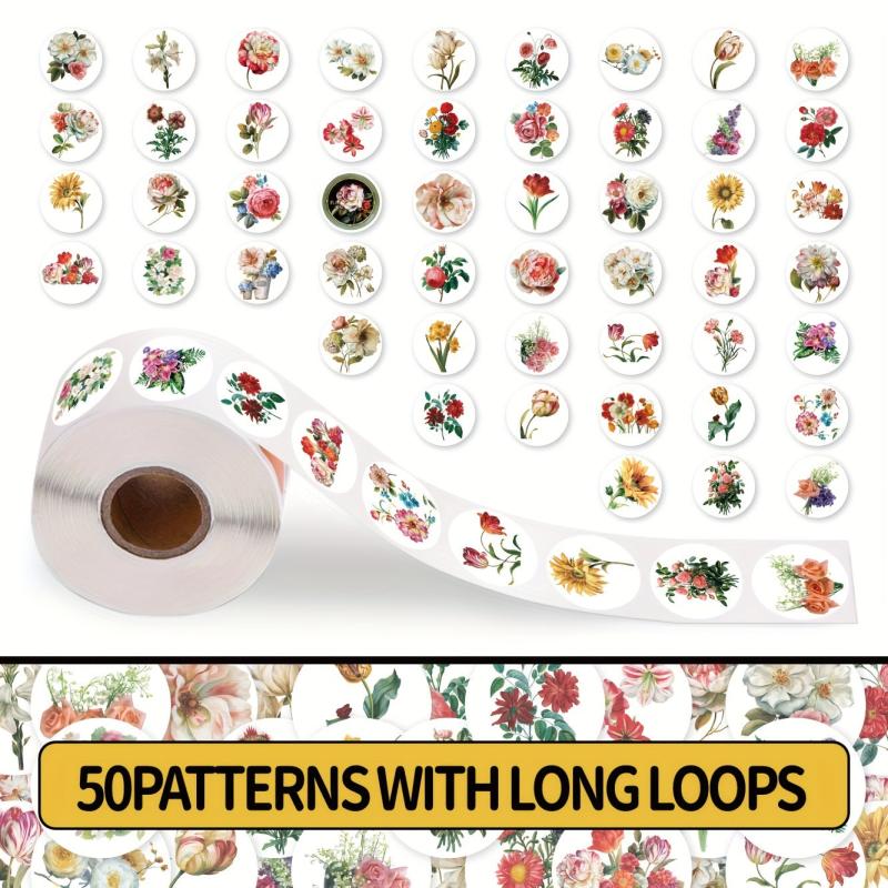 200pcs Bright Flowers Tape Sticker for Journaling Scrapbooking
