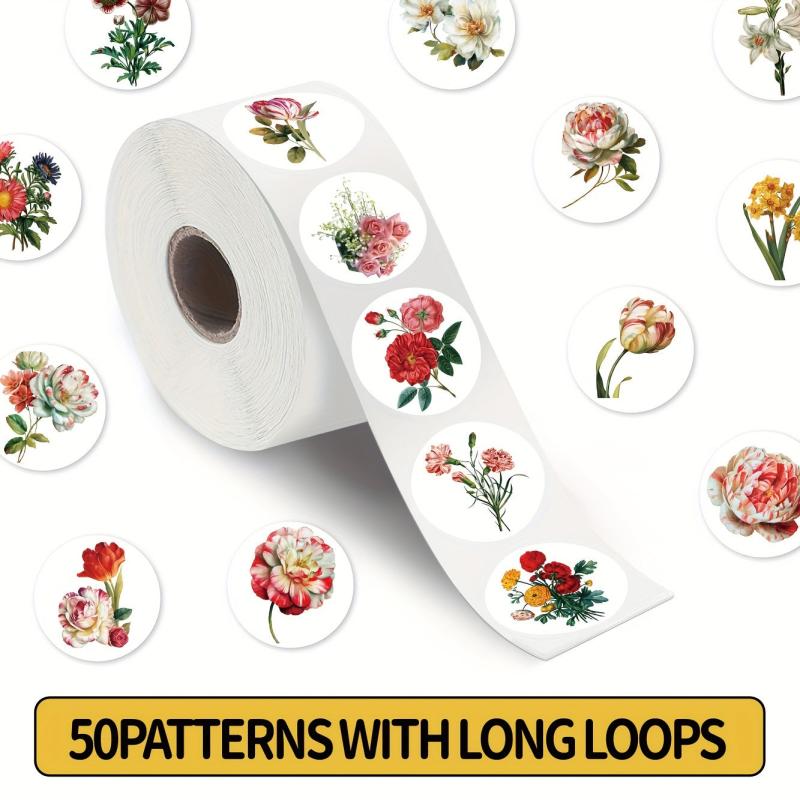 200pcs Bright Flowers Tape Sticker for Journaling Scrapbooking