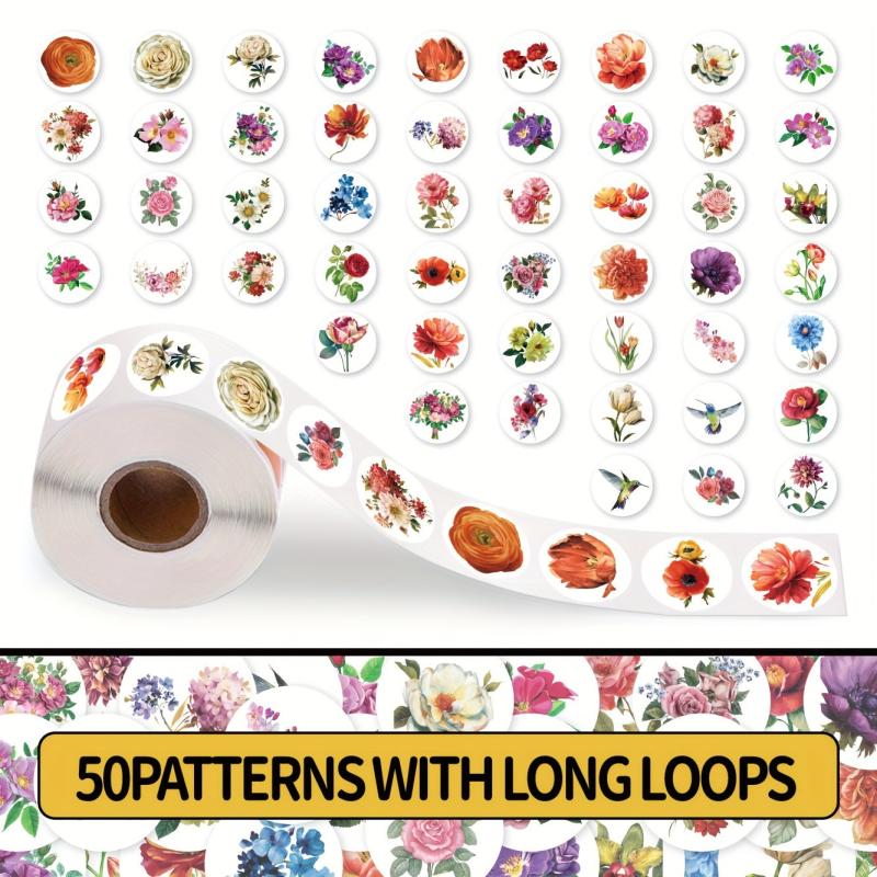 200pcs Bright Flowers Tape Sticker for Journaling Scrapbooking
