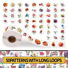 200pcs Bright Flowers Tape Sticker for Journaling Scrapbooking