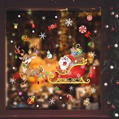 Santa Elk Snowflake Window Stickers Christmas Wall Stickers