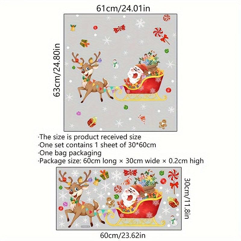 Santa Elk Snowflake Window Stickers Christmas Wall Stickers