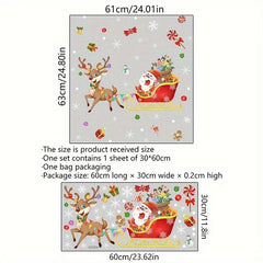 Santa Elk Snowflake Window Stickers Christmas Wall Stickers