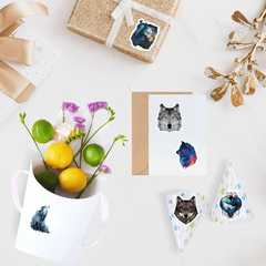 500 Wolf Stickers 2.54cm Labels Waterproof Doodle Vinyl Sticker for Teens Kids