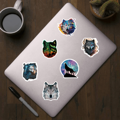 500 Wolf Stickers 2.54cm Labels Waterproof Doodle Vinyl Sticker for Teens Kids