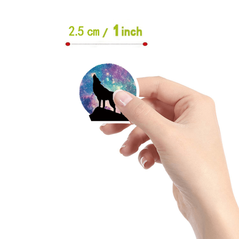 500 Wolf Stickers 2.54cm Labels Waterproof Doodle Vinyl Sticker for Teens Kids