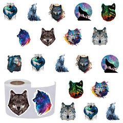 500 Wolf Stickers 2.54cm Labels Waterproof Doodle Vinyl Sticker for Teens Kids