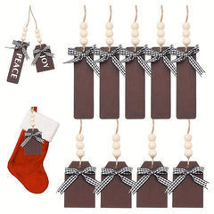 12pcs Wooden Blank Bookmarks DIY Wooden Craft Christmas Tag