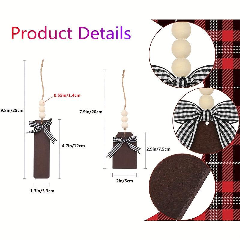 12pcs Wooden Blank Bookmarks DIY Wooden Craft Christmas Tag