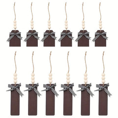 12pcs Wooden Blank Bookmarks DIY Wooden Craft Christmas Tag
