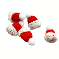 2pcs Christmas Mini Woolen Hair Clips for Wine Bottle Hats