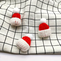 2pcs Christmas Mini Woolen Hair Clips for Wine Bottle Hats