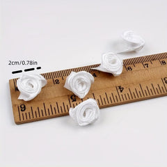 20 Ribbon Rose Flowers DIY Headdress Hair Accessories Children's Clothing Decor