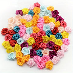 20 Ribbon Rose Flowers DIY Headdress Hair Accessories Children's Clothing Decor