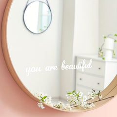 2pcs English Slogan Stickers Waterproof Vinyl Room Wall Mirror Decoration