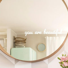2pcs English Slogan Stickers Waterproof Vinyl Room Wall Mirror Decoration