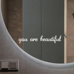 2pcs English Slogan Stickers Waterproof Vinyl Room Wall Mirror Decoration